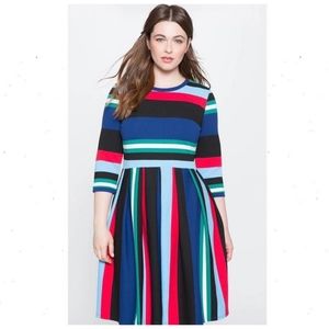 Eloquii Opposing Stripe Knit Dress 22